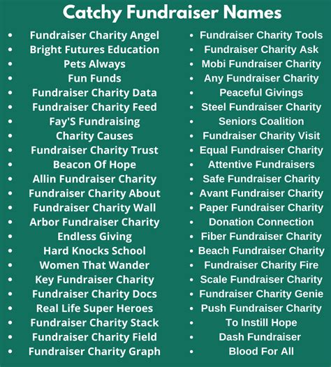 catchy fundraiser names|457+ Fundraiser Names [All Categories] .